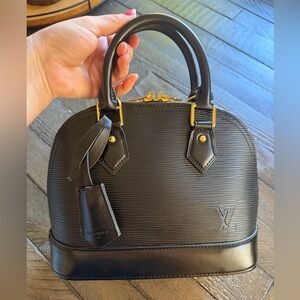 Black Epi Satchel with Gold Hardware, New